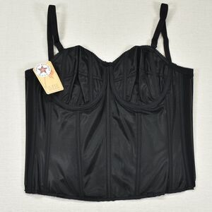 Empire Intimates Bustier Corset Lingerie Top 42D Lace Trim Convertible Black NWT